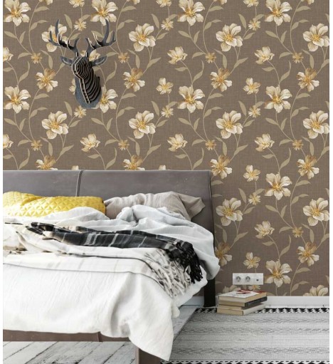 Papel de parede em tons marrom e bege - Dream 17