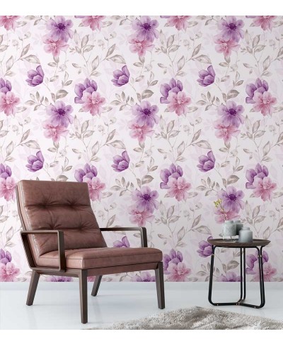 Papel de parede em tons rosa, roxo e cinza - Dream 31 Papel de parede em tons rosa, roxo e cinza - Dream 31