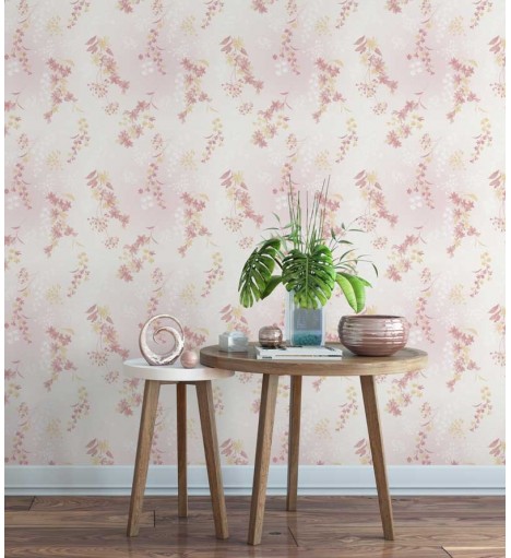 Papel de parede em tons rosa e amarelo - Dream 41