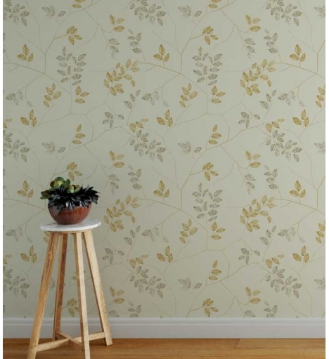 Papel de parede em tons amarelo e cinza - Dream 59