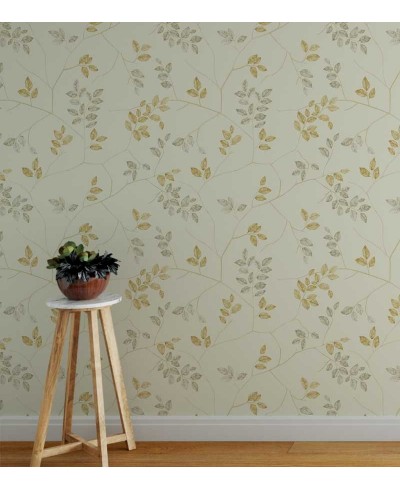 Papel de parede em tons amarelo e cinza - Dream 59