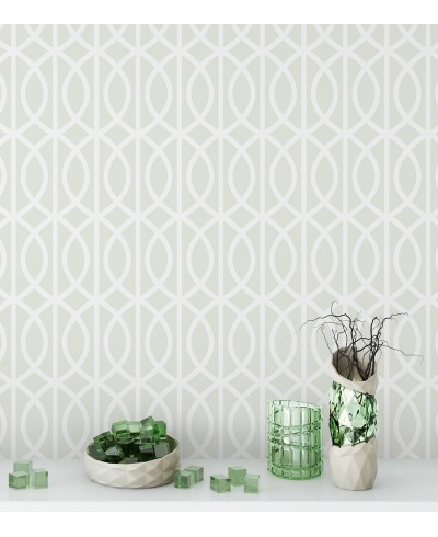 Papel de parede em tons verde claro - Geométrico 04