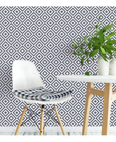 Papel de parede em tons azul marinho e branco - Geométrico 24