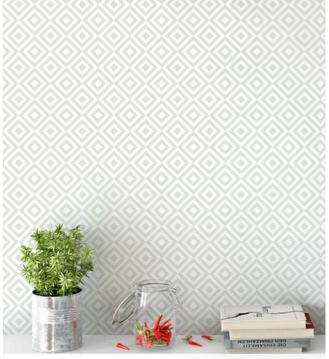 Papel de parede em tons verde acinzentados - Geométrico 25