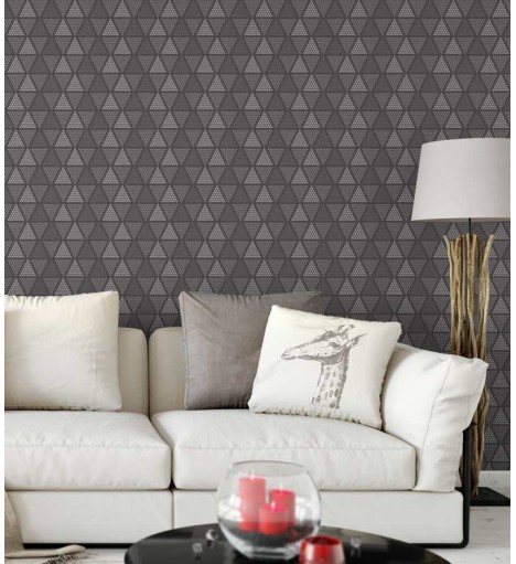 Papel de parede em tons cinza - Geométrico 34