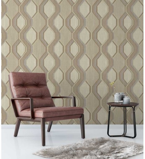 Papel de parede em tons marrom, nude e cinza - Geométrico 35