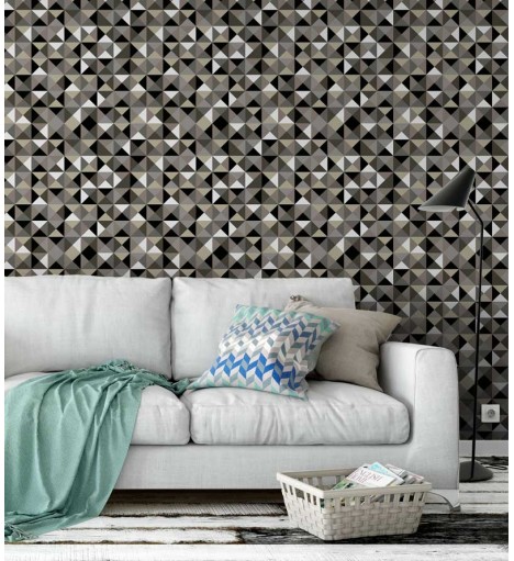 Papel de parede em tons cinzentos - Geométrico 40