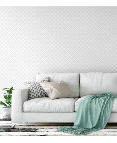 Papel de parede em tons cinza e detalhes em branco - Geométrico 41