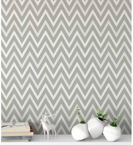 Papel de parede em tons cinza e creme - Geométrico 46