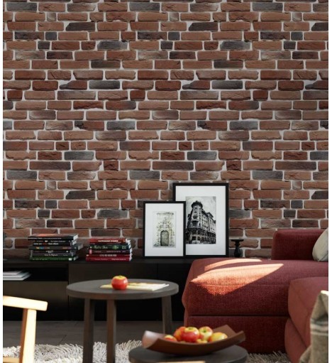 Papel de parede estilo tijolos de tamanhos variados - Textura 46