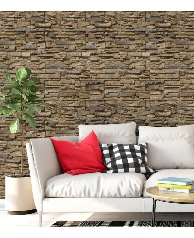 Papel de parede estilo pedras canjiquinha em tons de bege, marrom, e creme. - Textura 04