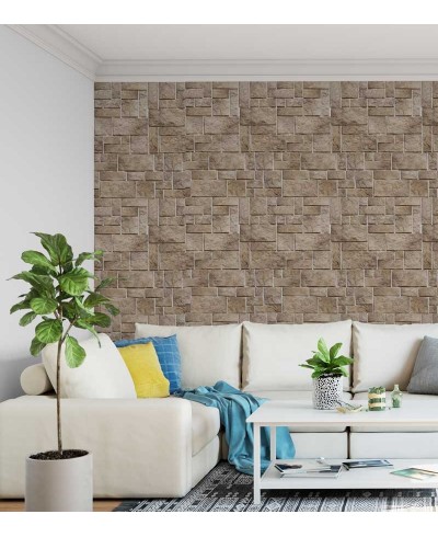 Papel de parede estilo azulejo rustico em tons de marrom e bege, com detalhes na cor cinza - Textura 33 Papel de parede estilo azulejo rustico em tons de marrom e bege, com detalhes na cor cinza - Textura 33