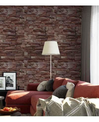 Papel de parede estilo pedras cajiquinhas em tons de marrom, vermelho e bege, com detalhes na cor cinza - Textura 42