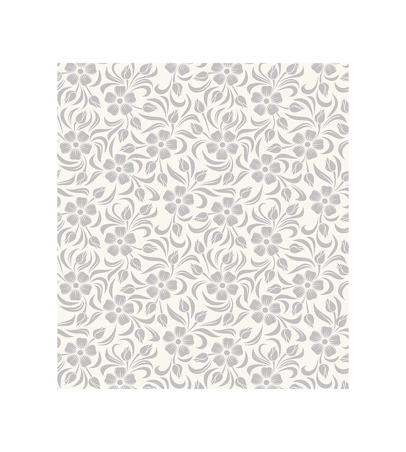 Papel de parede floral nos tons de cinza e tons de bege - Glamour 10