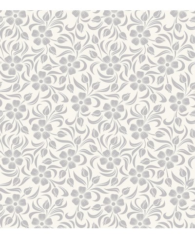 Papel de parede floral nos tons de cinza e tons de bege - Glamour 10