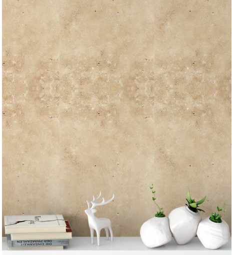 Papel de parede modelo concreto envelhecido em tons de bege e laranja - Concreto 07