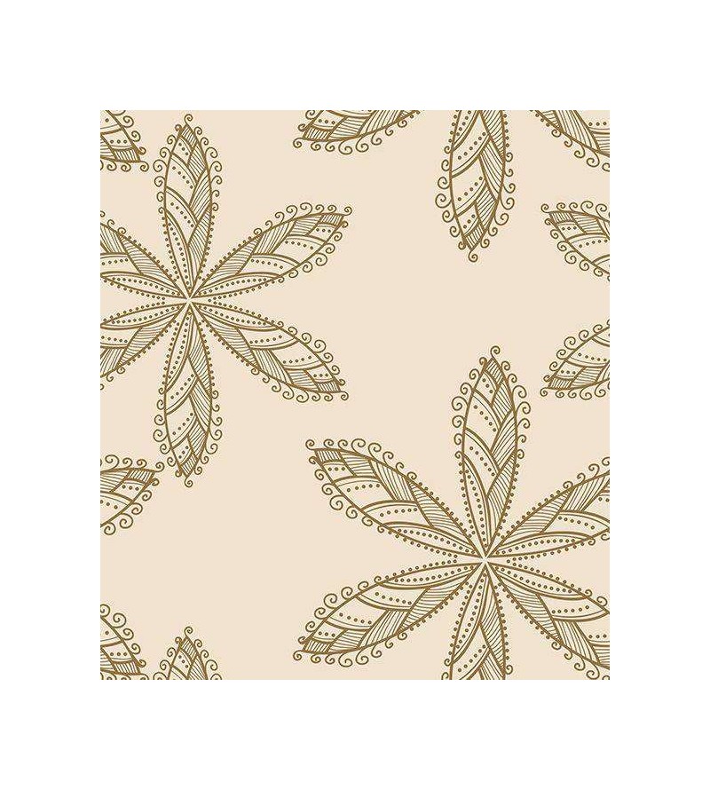 Papel de parede floral nos tons bege e marrom - Glamour 11