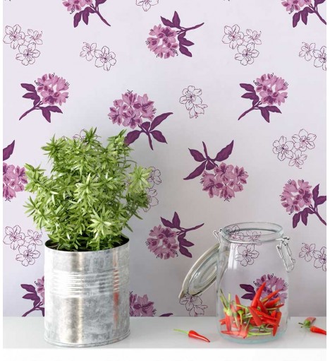 Papel de parede floral tons pink, rosa, bordo, fundo em rosa - Encanto 12