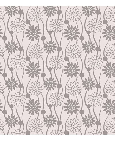 Papel de parede floral em tons rosa e cinza - Glamour 20