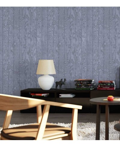 Papel de parede estilo madeira com predominância de tons azul e cinza - Madeira 09 Papel de parede estilo madeira com predominância de tons azul e cinza - Madeira 09