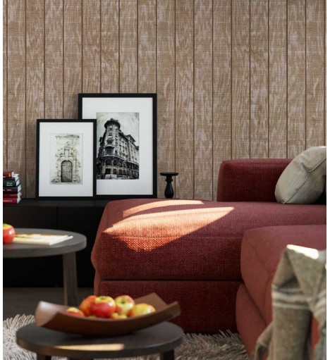 Papel de parede estilo madeira com predominância de tons bege e areia - Madeira 10