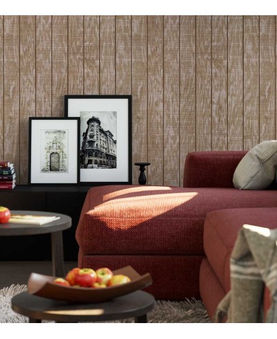 Papel de parede estilo madeira com predominância de tons bege e areia - Madeira 10