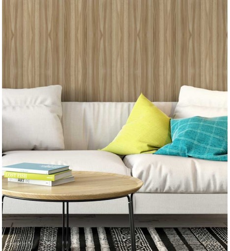 Papel de Parede Madeira Rústica em Tons de Bege