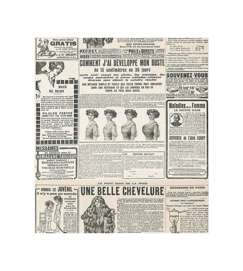 Papel de parede modelo jornal envelhecido, com escritas e desenhos pretos - Jornal 12