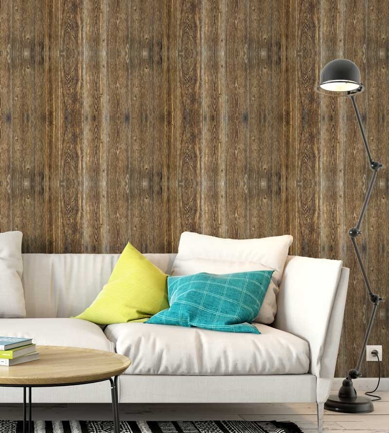 Papel de parede, estilo madeira rustica, com predominância de caramelo - Madeira 91