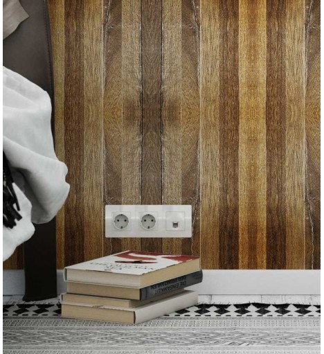 Papel de parede estilo tábuas envelhecida em tons marrom - Madeira 164