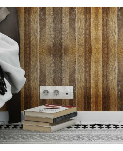 Papel de parede estilo tábuas envelhecida em tons marrom - Madeira 164