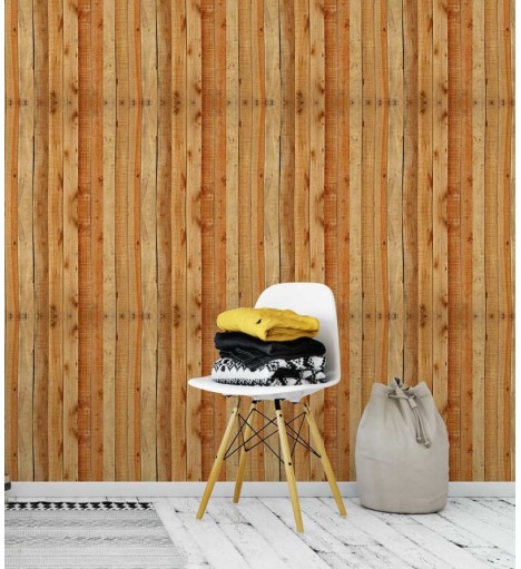 Papel de Parede Tábuas Rústicas em Tons Bege e Marrom - Madeira 165