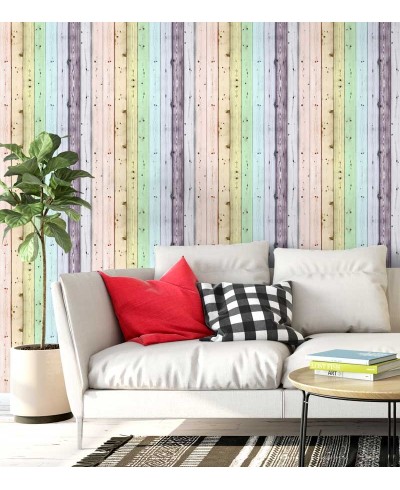 Papel de parede estilo tábuas de demolição coloridas - Madeira 169