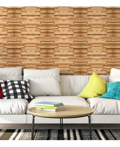 Papel de parede estilo mosaico com madeira de demolição em tons bege e marrom - Madeira 170 Papel de parede estilo mosaico com madeira de demolição em tons bege e marrom - Madeira 170