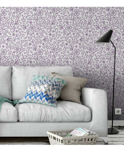 Papel de parede Minimalista em Tons de Rosa e Desenhos de Flores Papel de parede Minimalista em Tons de Rosa e Desenhos de Flores