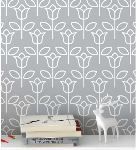 Papel de parede Minimalista em Cinza Claro e Branco