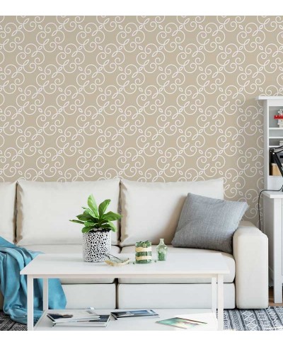 Papel de parede nas cores bege e desenhos em branco Minimalista 24 Papel de parede nas cores bege e desenhos em branco Minimalista 24