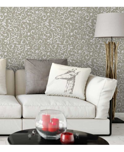 Papel de Parede Arabesco Ornamental nas cores Bege e branco - Ornamental 03 Papel de Parede Arabesco Ornamental nas cores Bege e branco - Ornamental 03