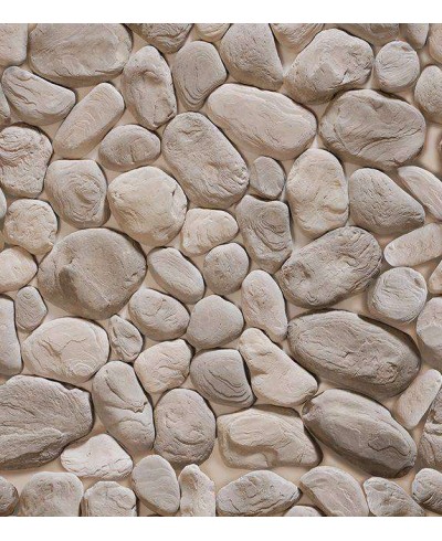 Papel de parede estilo pedras arredondadas em tons acinzentados e bege - Textura 08 Papel de parede estilo pedras arredondadas em tons acinzentados e bege - Textura 08