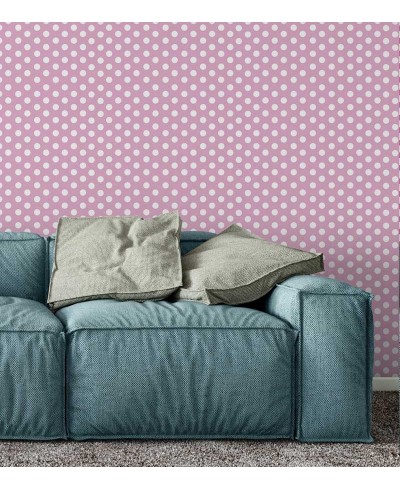 Papel de parede poá em tons rosa e branco - Poá 120 Papel de parede poá em tons rosa e branco - Poá 120