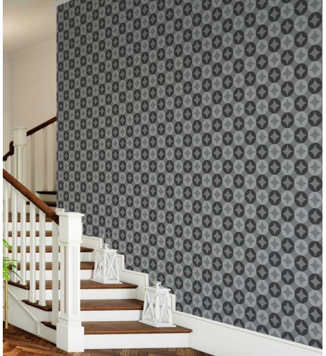 Papel de parede em diferentes tons de cinza - Retro 41