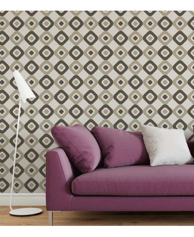 Papel de parede em tons de marrom e bege - Retro 45