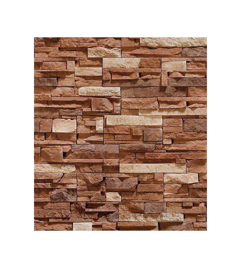 Papel de parede estilo pedras canjiquinha em tons de marrom e bege - Textura 13