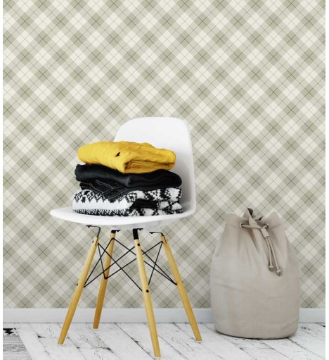 Papel de parede xadrez em tons bege - Xadrez 49