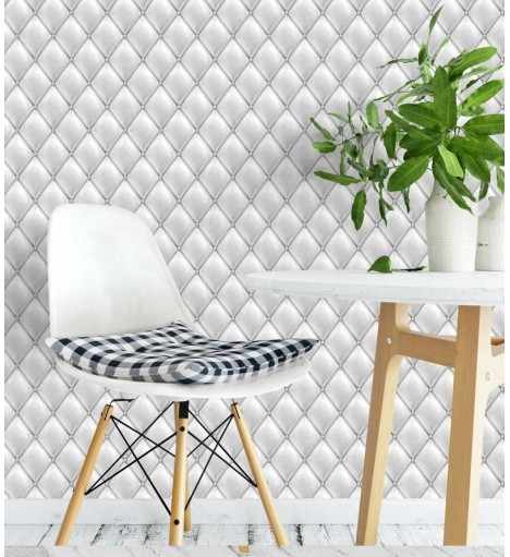 Papel de parede couro sintético em tons cinza e preto - Couro 01