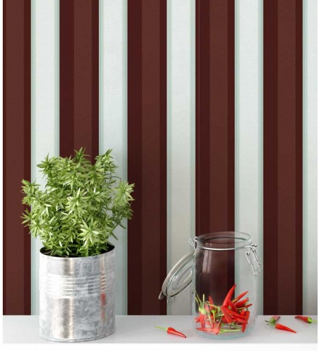 Papel de parede listrado vermelho e verde claro