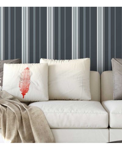 Papel de parede listrado cinza escuro e branco Papel de parede listrado cinza escuro e branco