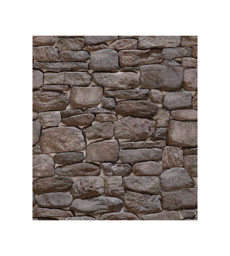 Papel de parede modelo pedras variadas, em tom acinzentado e marrom - Textura 22