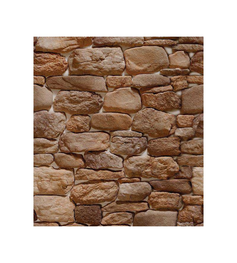 Papel de parede modelo pedras variadas, em tons de marrom, cinza e bege - Textura 23