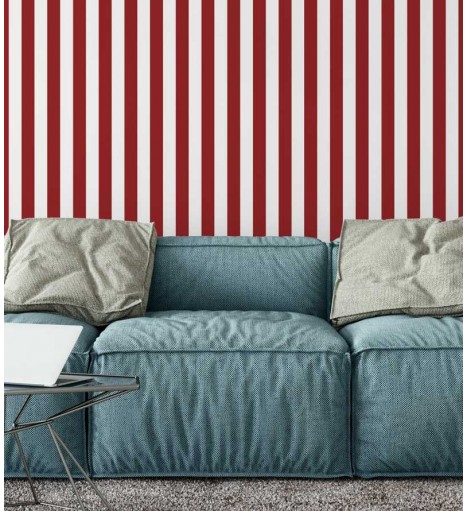 Papel de parede com listras brancas e vermelhas esfumaçadas - Listrado 39